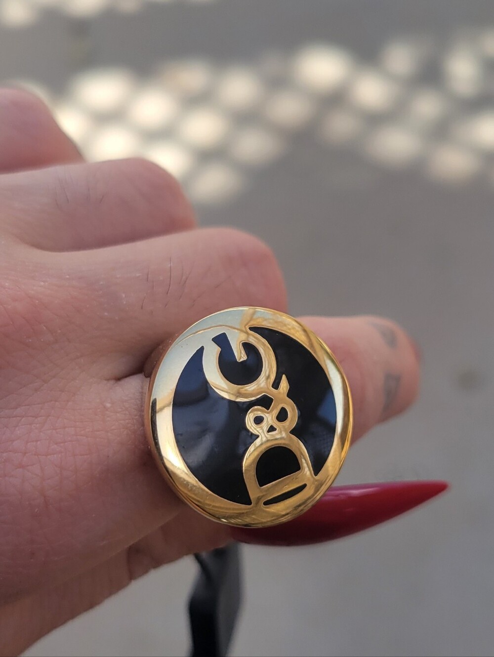 Dolce & Gabbana Golden Chunky Large Signet Ring Size 5.5 New